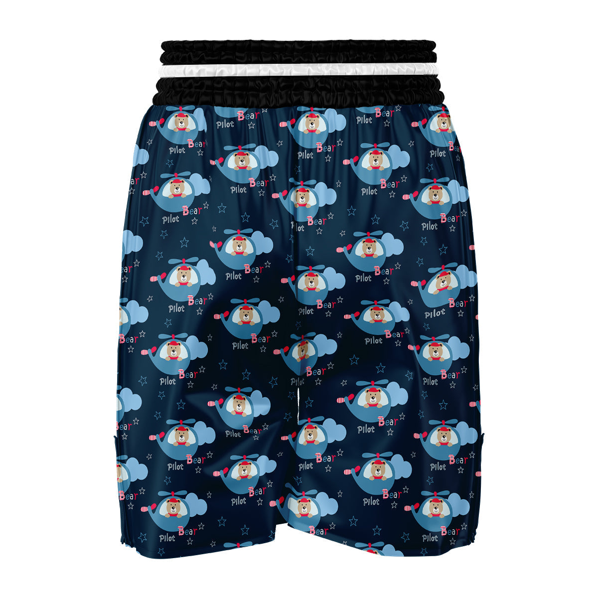 Cute Bear And Helicopter Print Pattern Boxing Shorts-grizzshop