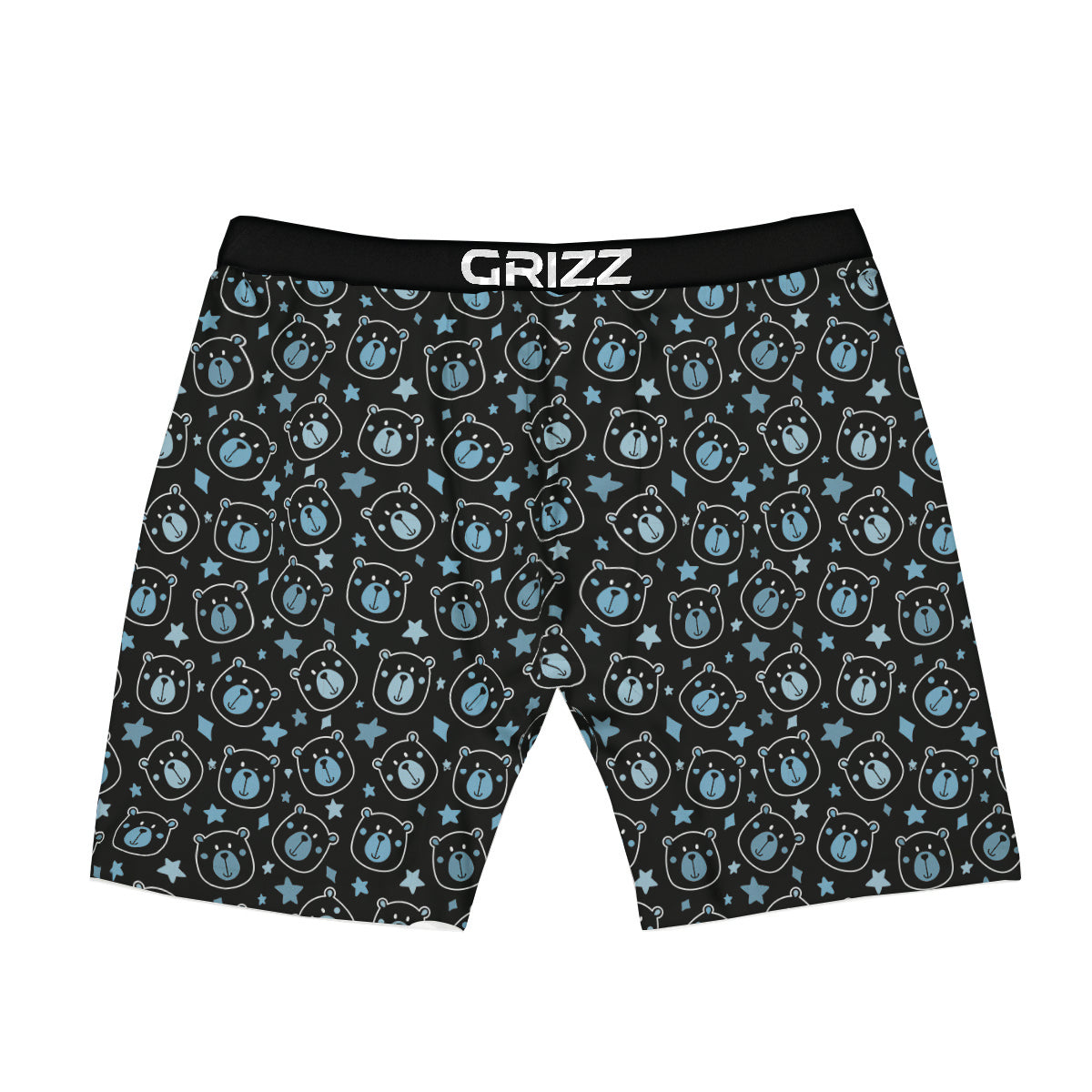 Cute Bear Black Print Pattern Boxer Briefs-grizzshop