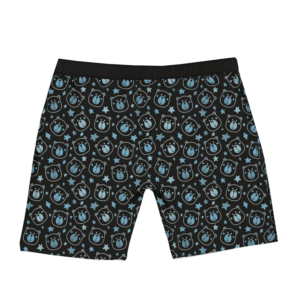 Cute Bear Black Print Pattern Boxer Briefs-grizzshop