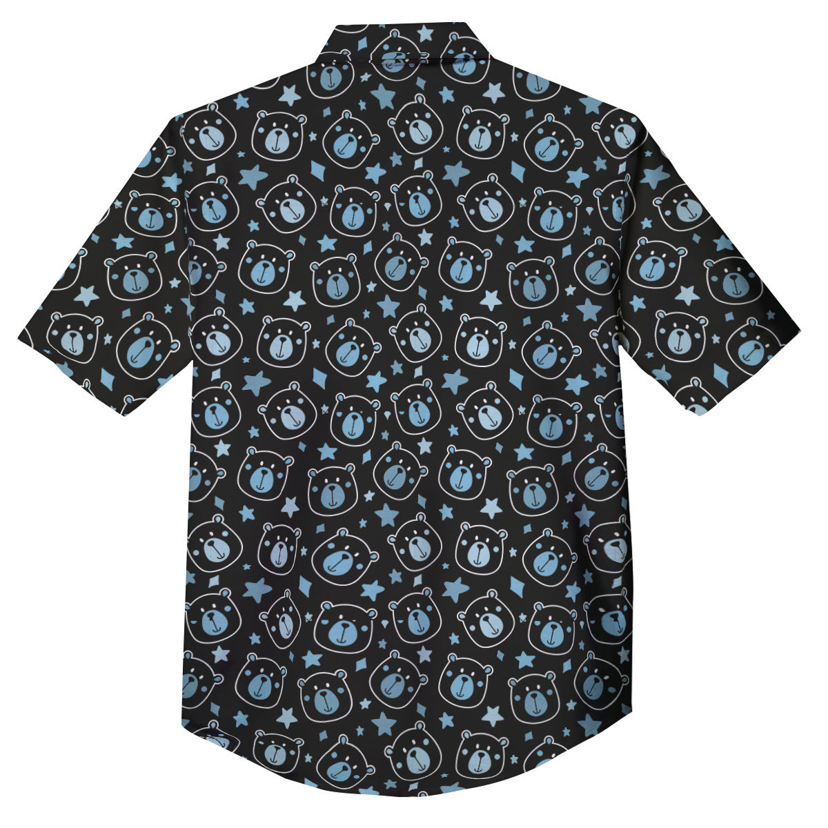 Cute Bear Black Print Pattern Button Up Shirt-grizzshop