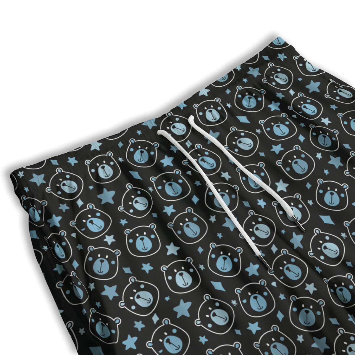 Cute Bear Black Print Pattern Men's Athletic Shorts