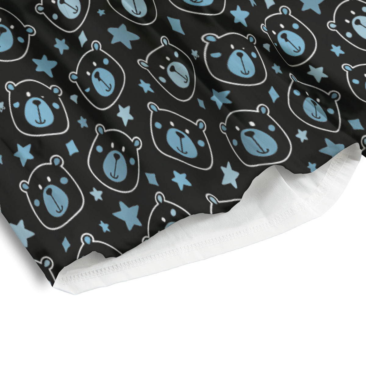 Cute Bear Black Print Pattern Men's Athletic Shorts