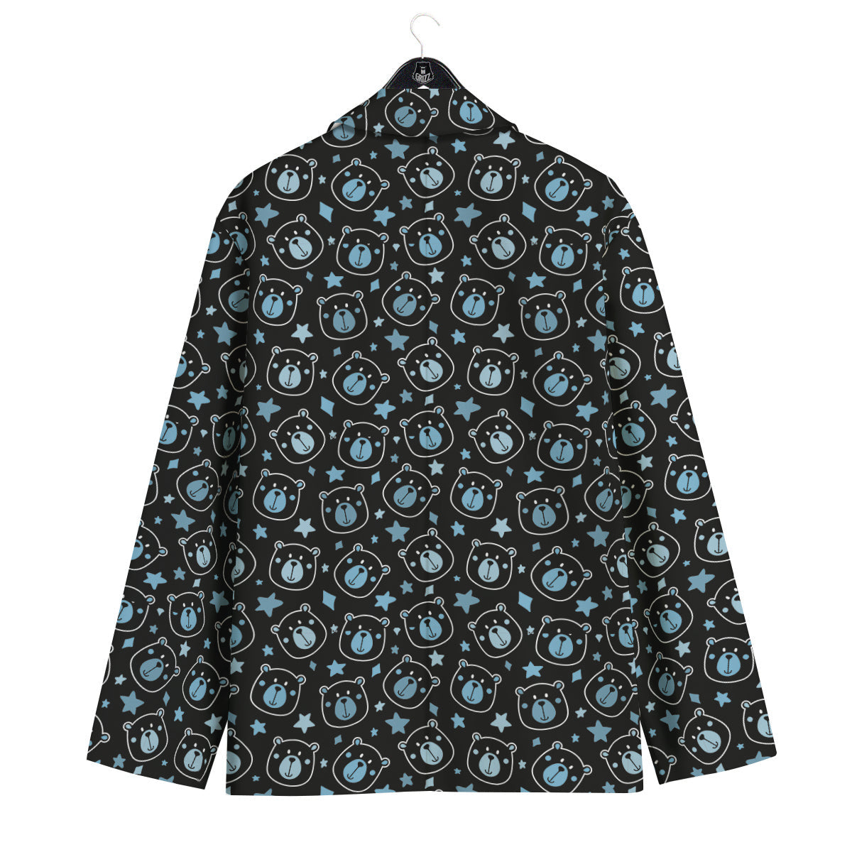Cute Bear Black Print Pattern Men's Sport Coat-grizzshop