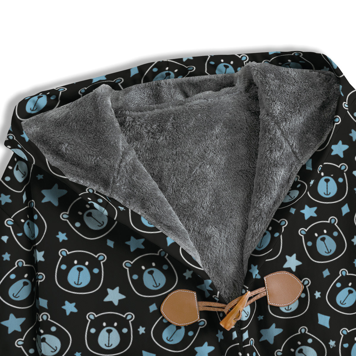 Cute Bear Black Print Pattern Men's Windbreaker Jacket-grizzshop