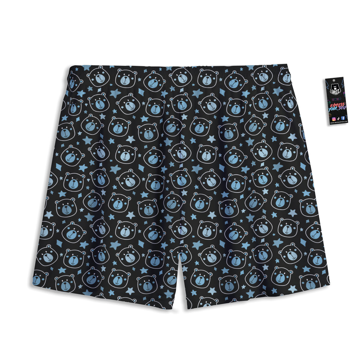 EDM Geometric Green Light Print Mesh Shorts