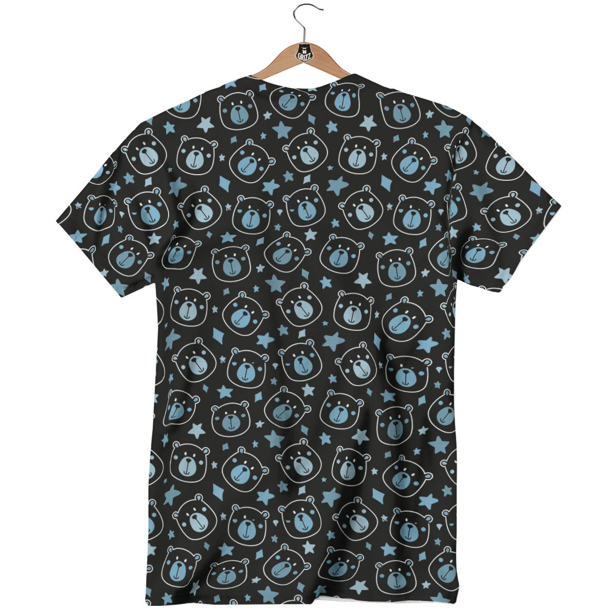 Cute Bear Black Print Pattern T-Shirt-grizzshop