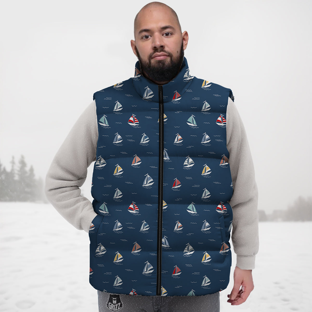 Cute Bee Honey Gifts Pattern Print Down Vest