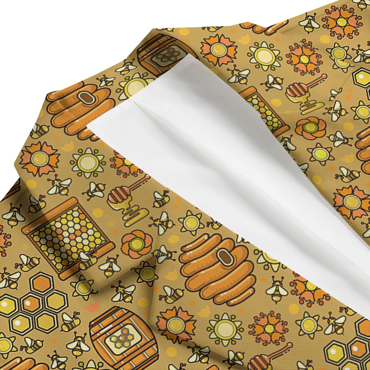 Cute Bee Honey Gifts Pattern Print Men's Blazer-grizzshop