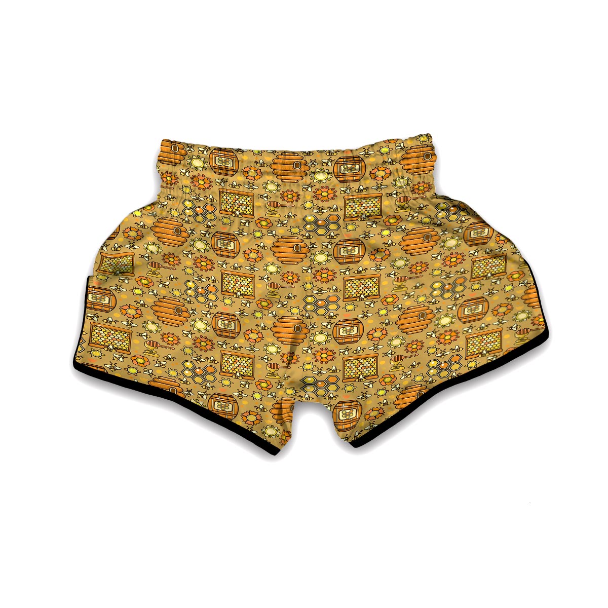 Cute Bee Honey Gifts Pattern Print Muay Thai Boxing Shorts-grizzshop
