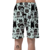 Cute Black Cat Print Men's Shorts-grizzshop