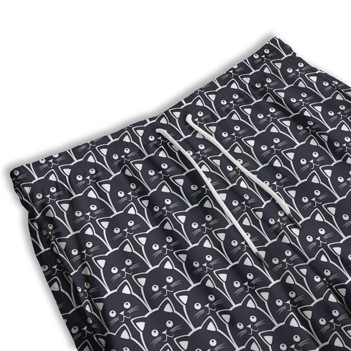 Cute Black Cat Print Pattern Men's Athletic Shorts