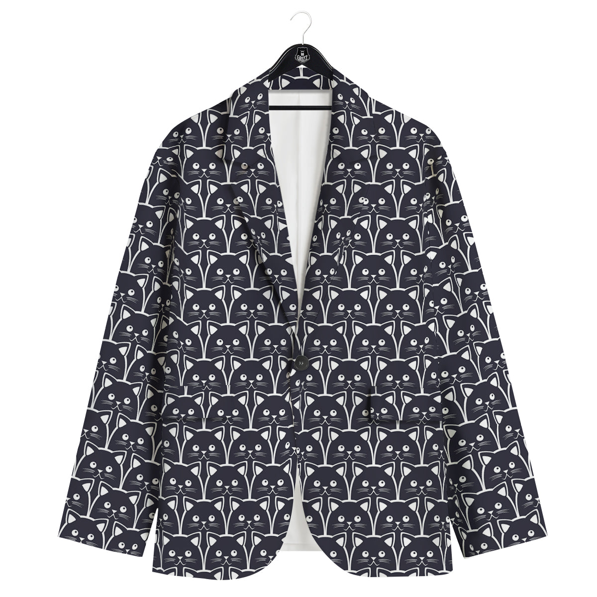 Cute Black Cat Print Pattern Men's Sport Coat-grizzshop