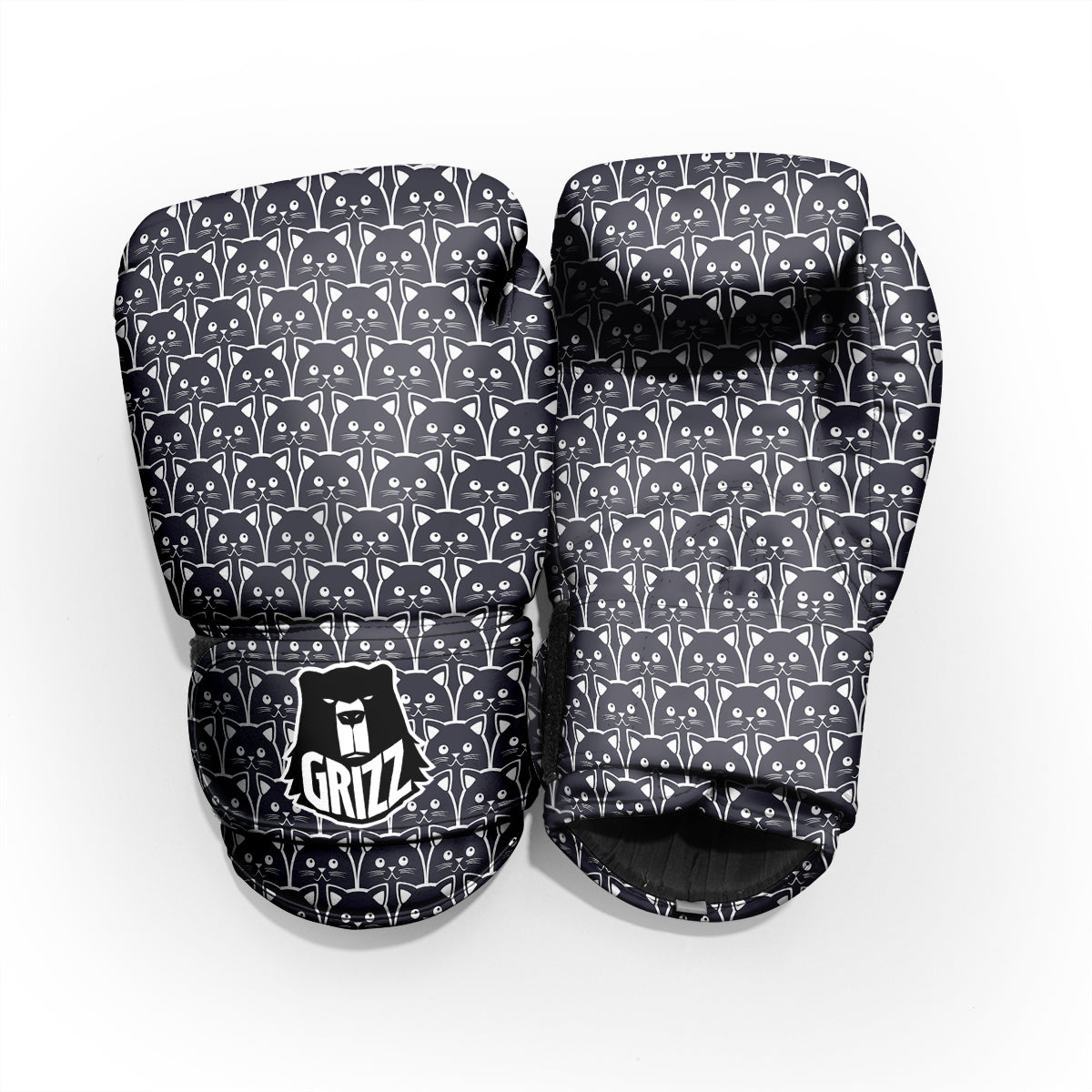 Cute Black Cat Print Pattern Pro Boxing Glove