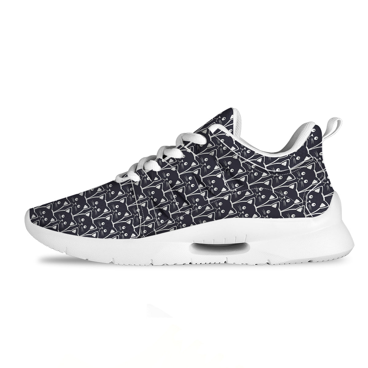 Cute Black Cat Print Pattern Tennis Shoes-grizzshop