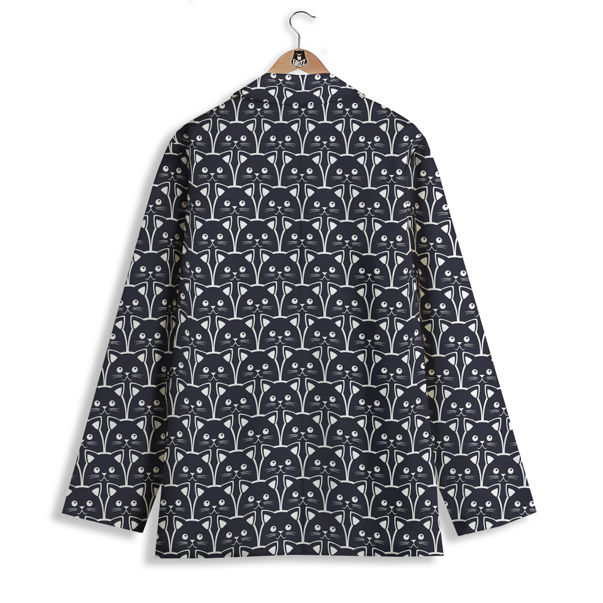 Cute Black Cat Print Pattern Women's Blazer-grizzshop