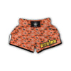 Cute Black Spider And Spider Web Orange Print Pattern Muay Thai Boxing Shorts-grizzshop