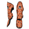 Cute Black Spider And Spider Web Orange Print Pattern Muay Thai Shin Guards-grizzshop