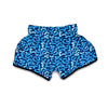 Cute Blue Worm Print Pattern Muay Thai Boxing Shorts-grizzshop