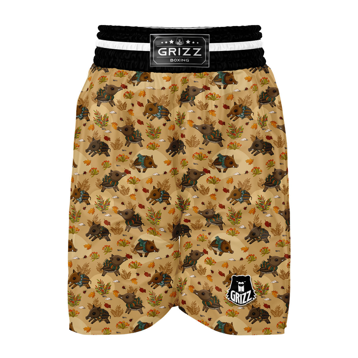 Cute Boar Print Pattern Boxing Shorts-grizzshop