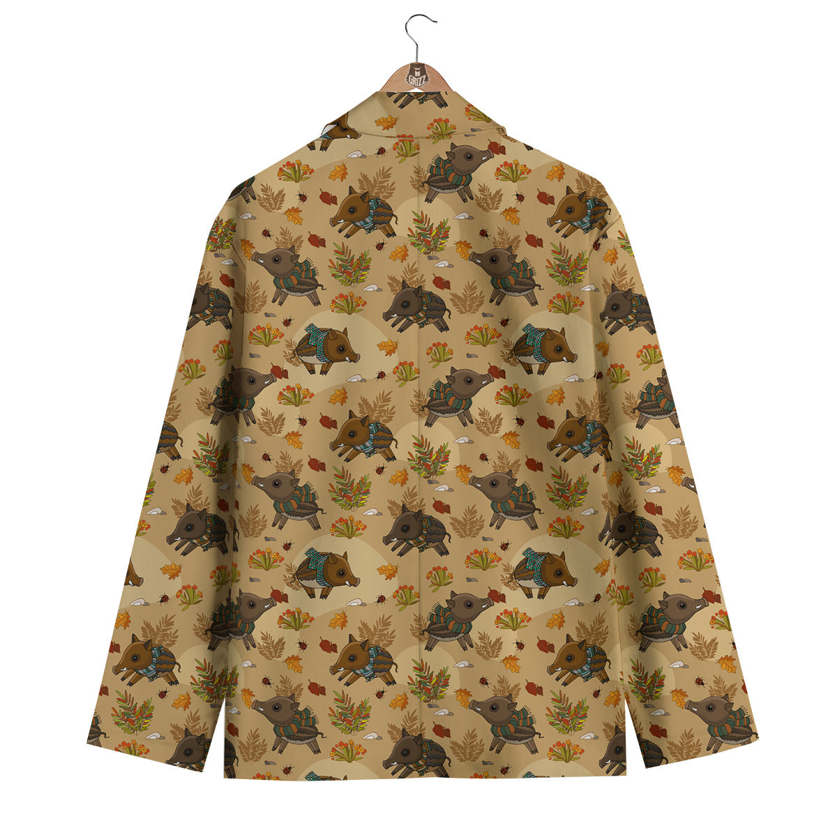Cute Boar Print Pattern Men's Blazer-grizzshop