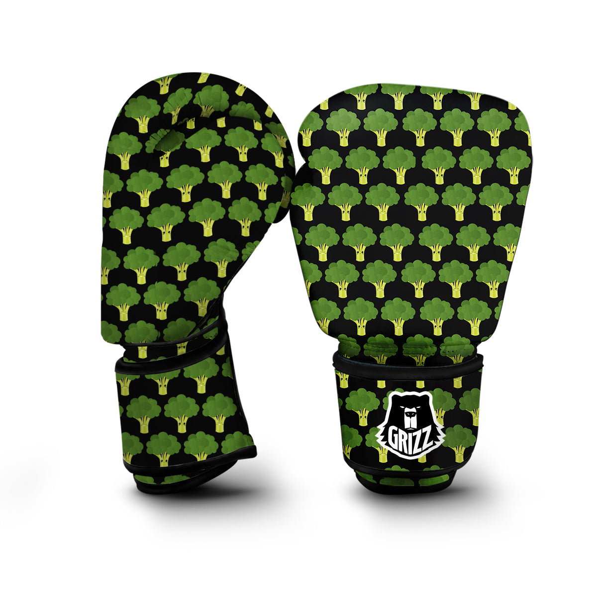 Cute Broccoli Print Pattern Boxing Gloves-grizzshop