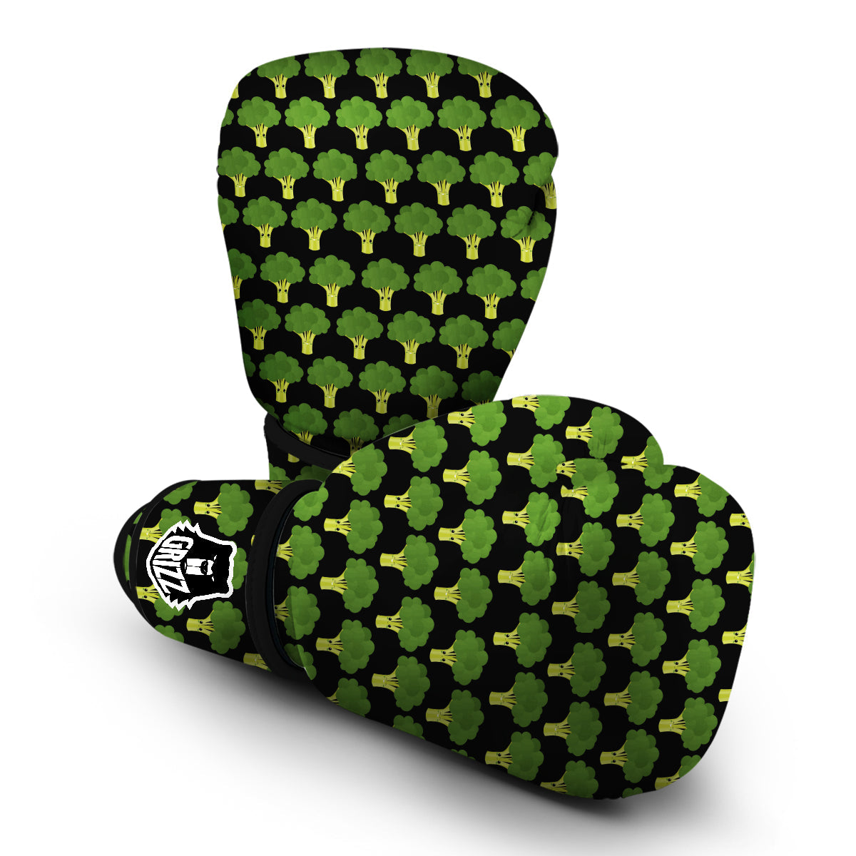 Cute Broccoli Print Pattern Boxing Gloves-grizzshop