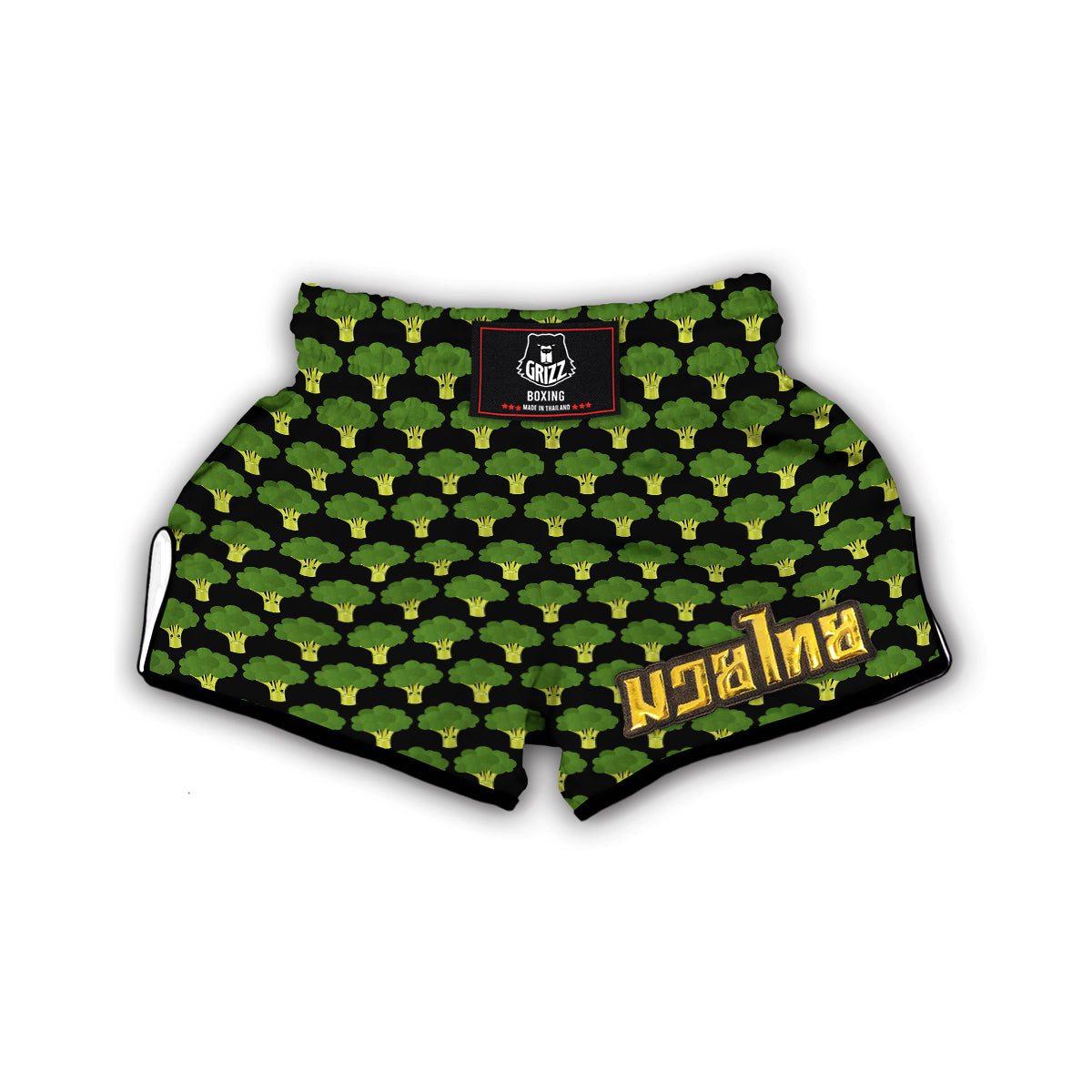 Cute Broccoli Print Pattern Muay Thai Boxing Shorts-grizzshop