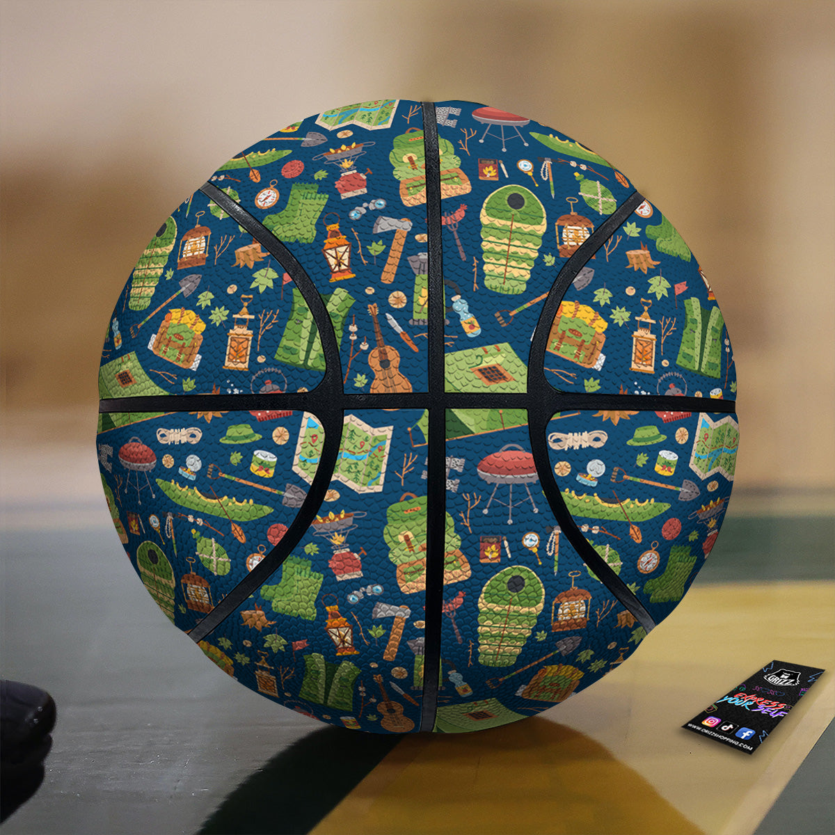 Cute Camping Equipment Print Pattern Basketball-grizzshop