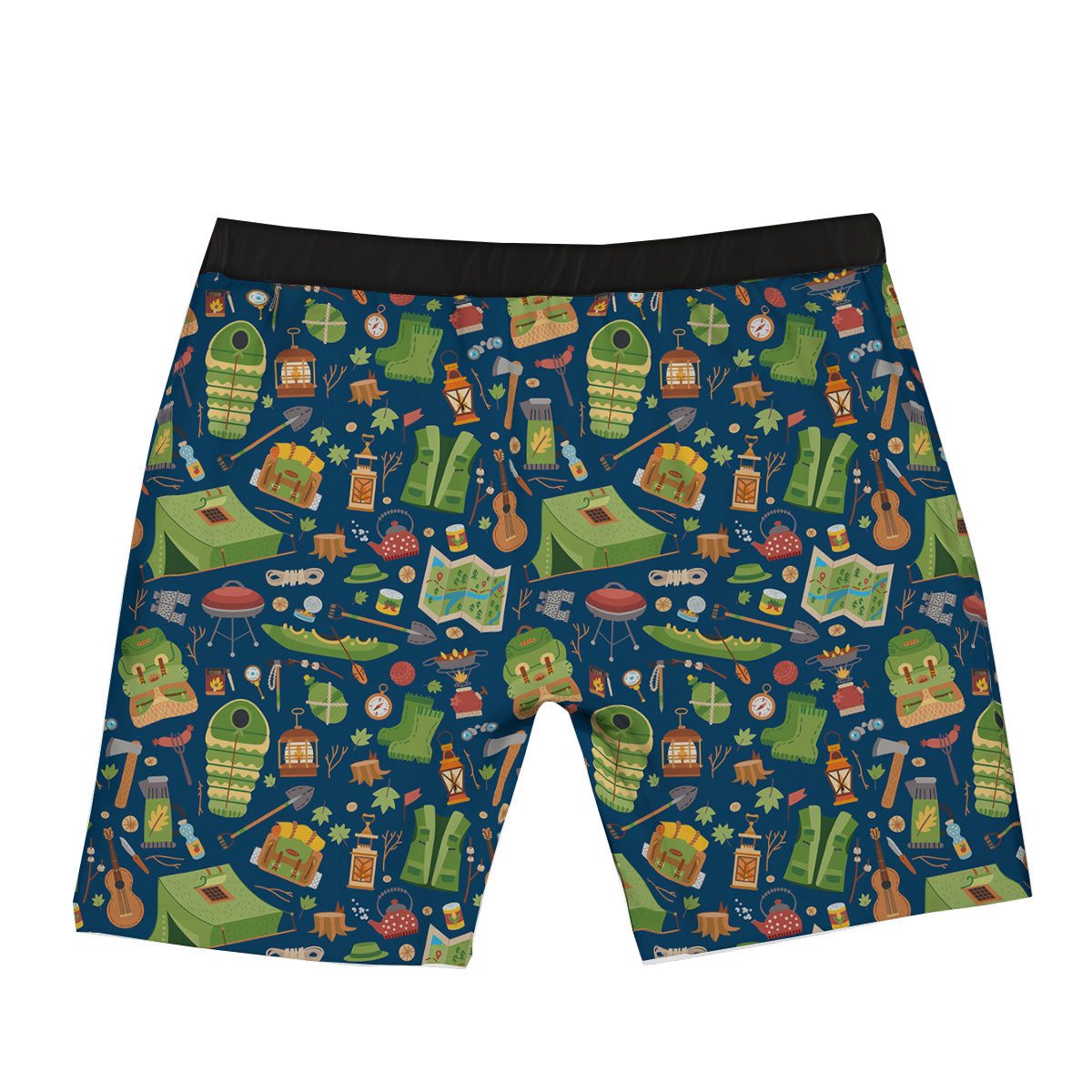 Cute Camping Equipment Print Pattern Boxer Briefs-grizzshop