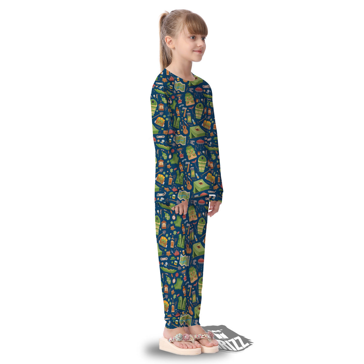 Cute Camping Equipment Print Pattern Kid's Pajamas-grizzshop