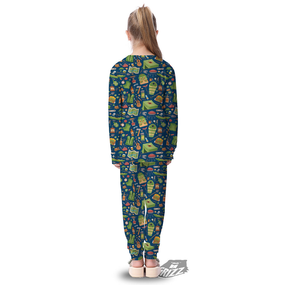 Cute Camping Equipment Print Pattern Kid's Pajamas-grizzshop