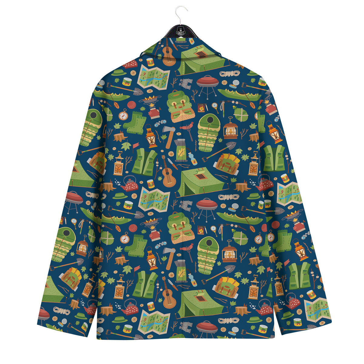 Cute Camping Equipment Print Pattern Men's Sport Coat-grizzshop