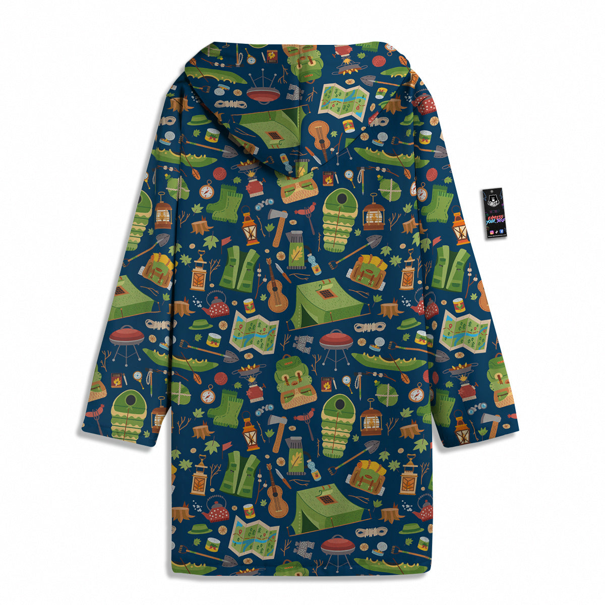 Cute Camping Equipment Print Pattern Men's Windbreaker Jacket-grizzshop