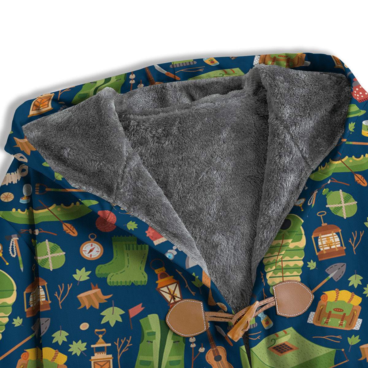 Cute Camping Equipment Print Pattern Men's Windbreaker Jacket-grizzshop