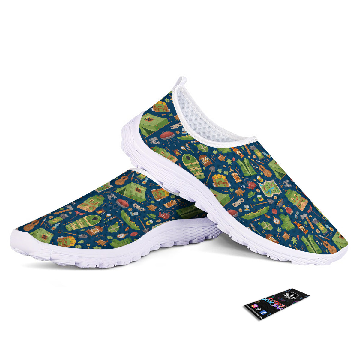 Cute Camping Equipment Print Pattern Nurse Shoes-grizzshop