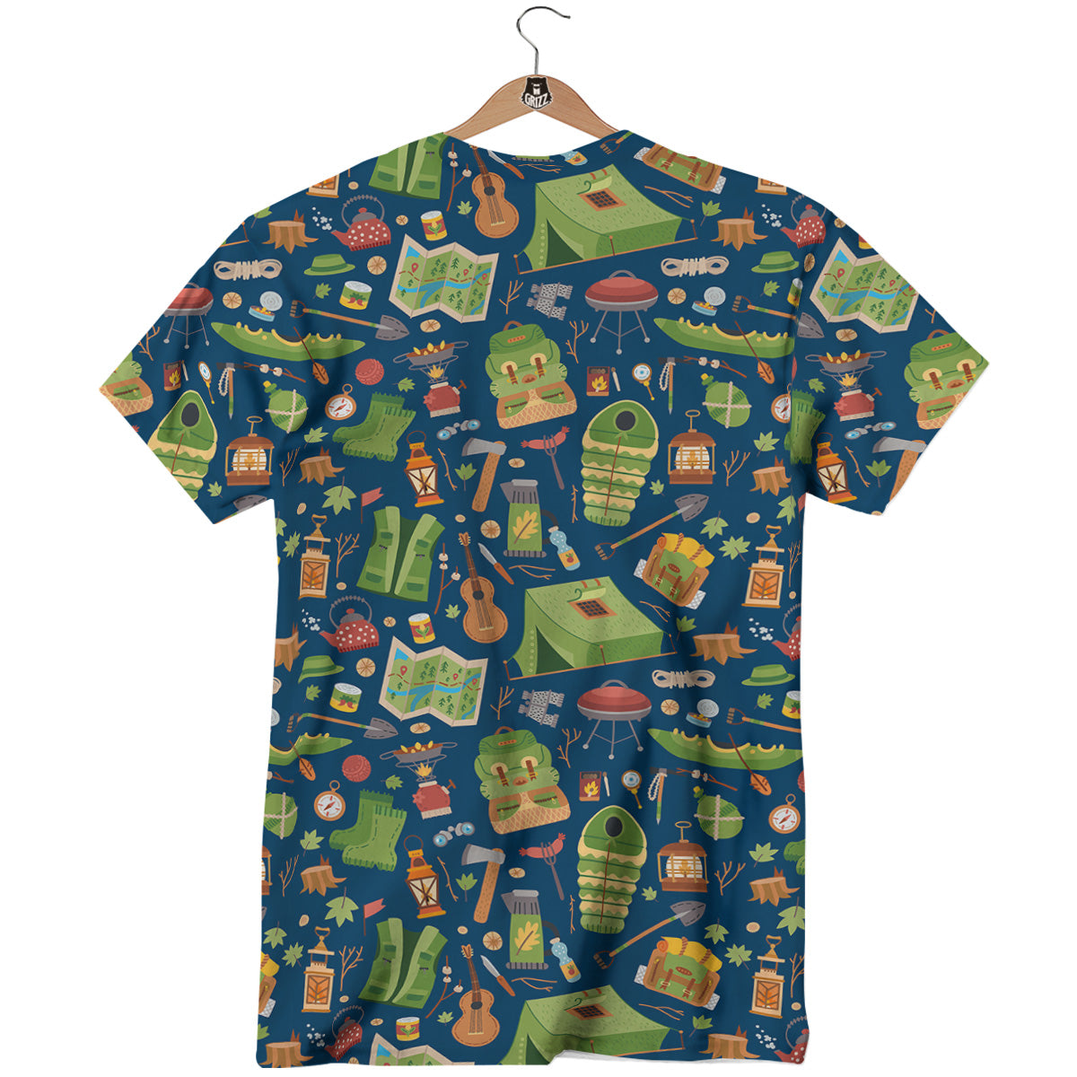 Cute Camping Equipment Print Pattern T-Shirt-grizzshop