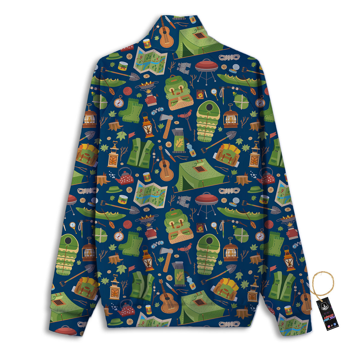 Cute Camping Equipment Print Pattern Track Jacket-grizzshop