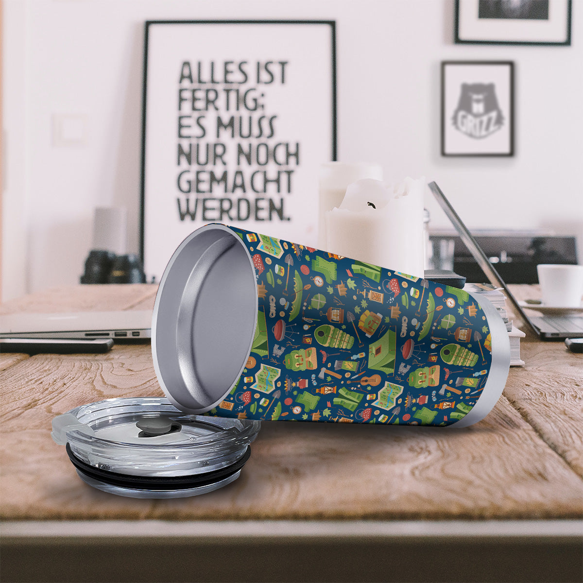 Cute Camping Equipment Print Pattern Tumbler-grizzshop