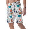 Cute Cartoon Doodle Cat Print Men's Shorts-grizzshop