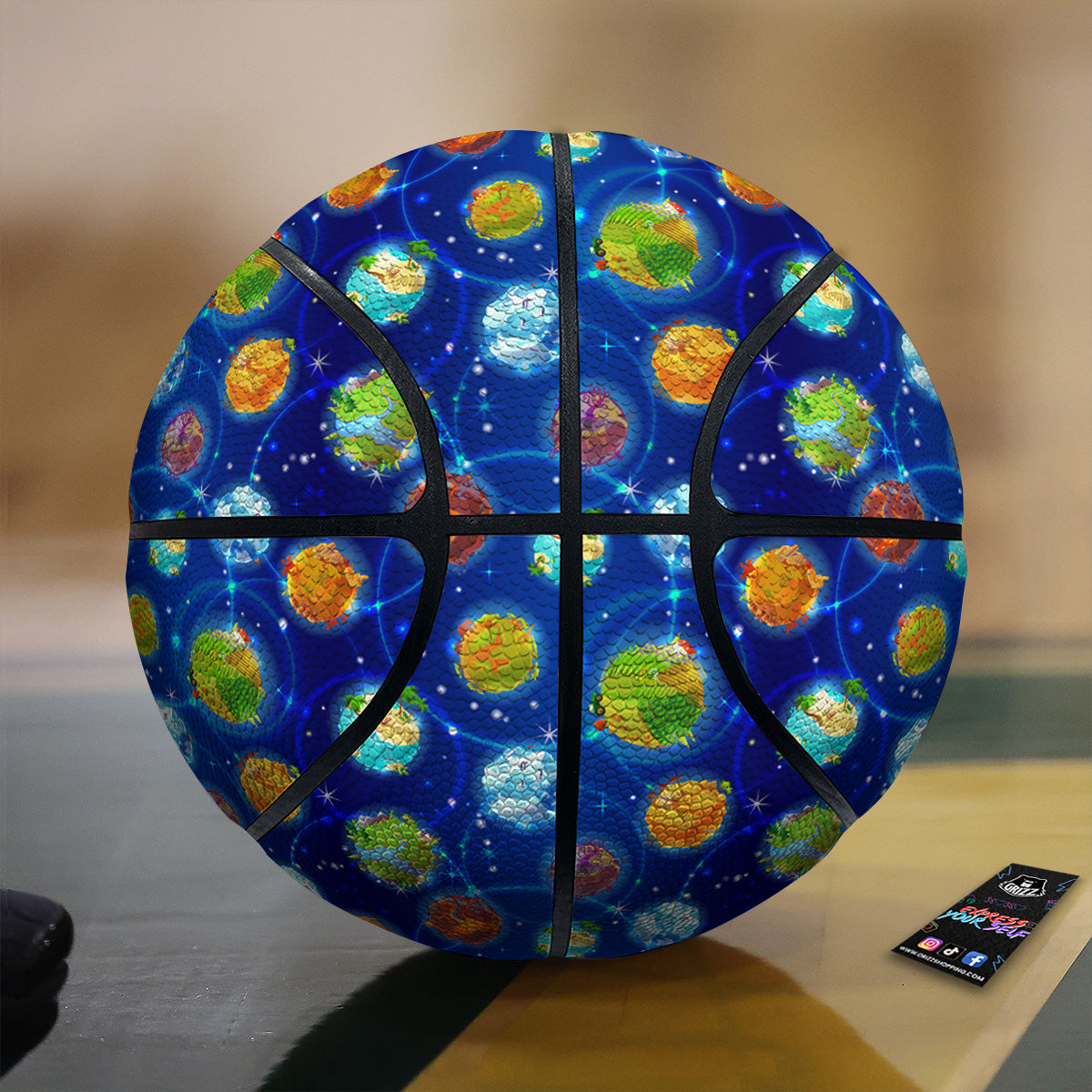 Cute Cartoon Planets Print Pattern Basketball-grizzshop
