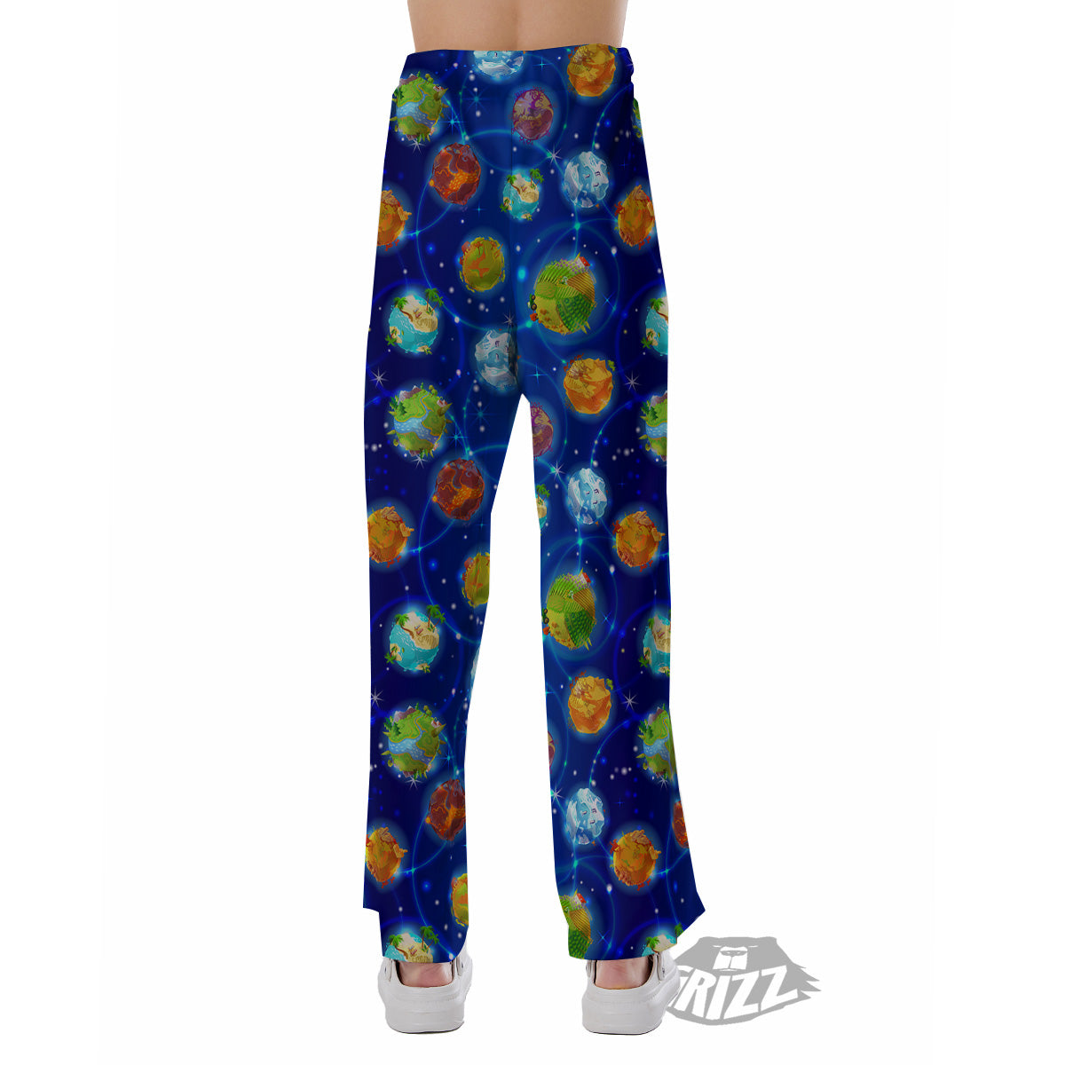 Cute Cartoon Planets Print Pattern Pajama Pants-grizzshop