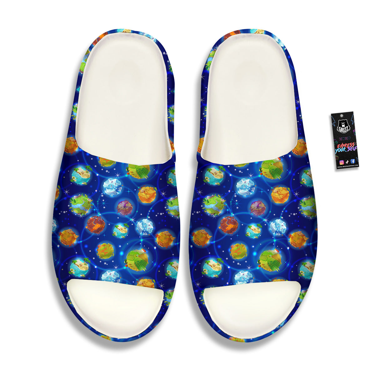 Cute Cartoon Planets Print Pattern Sandals-grizzshop