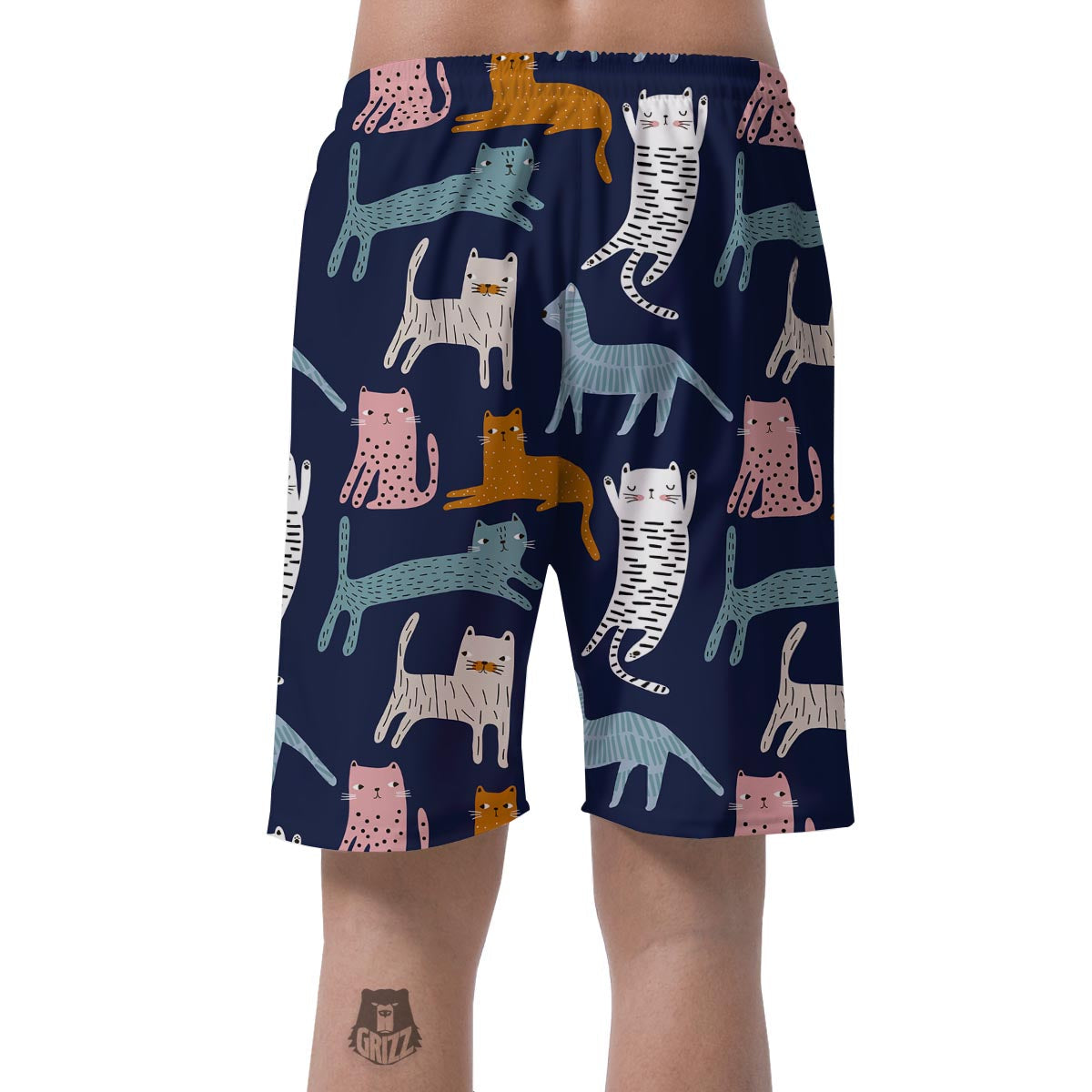 Cute Cat Style Print Men's Shorts-grizzshop