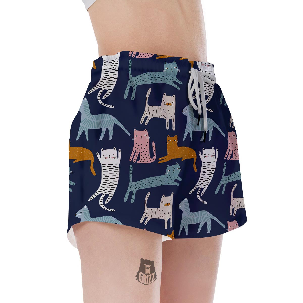 Cute Cat Style Print Women's Shorts-grizzshop