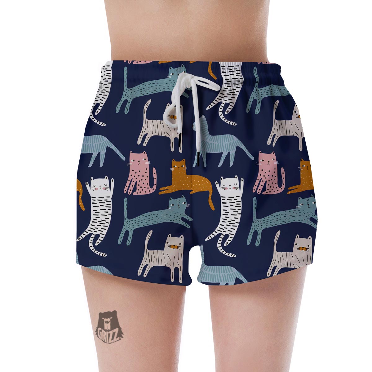 Cute Cat Style Print Women's Shorts-grizzshop