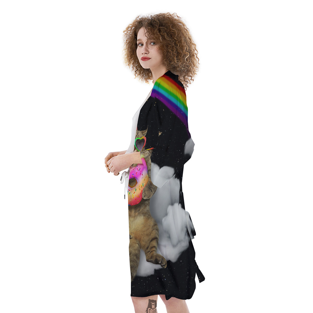 Cute Cat Unicorn Print Kimono-grizzshop