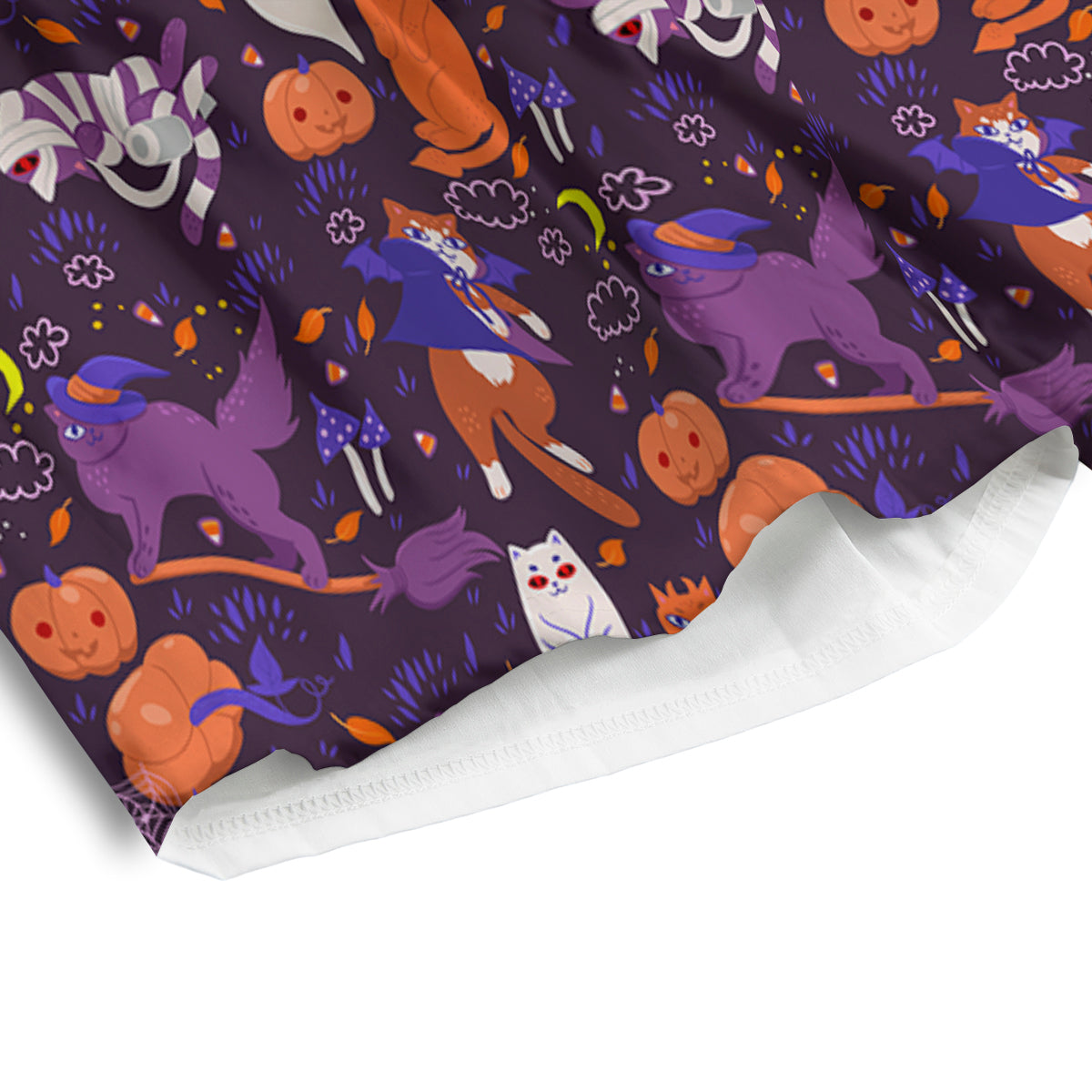 Cute Cats Halloween Print Pattern Men's Athletic Shorts