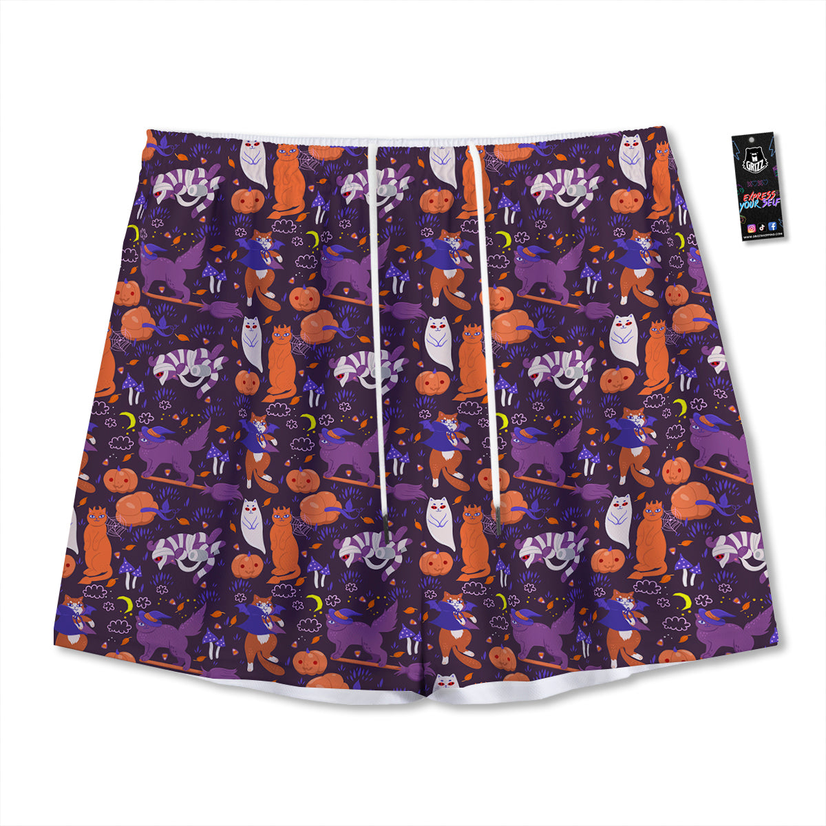 Fantasy Star Print Pattern Mesh Shorts