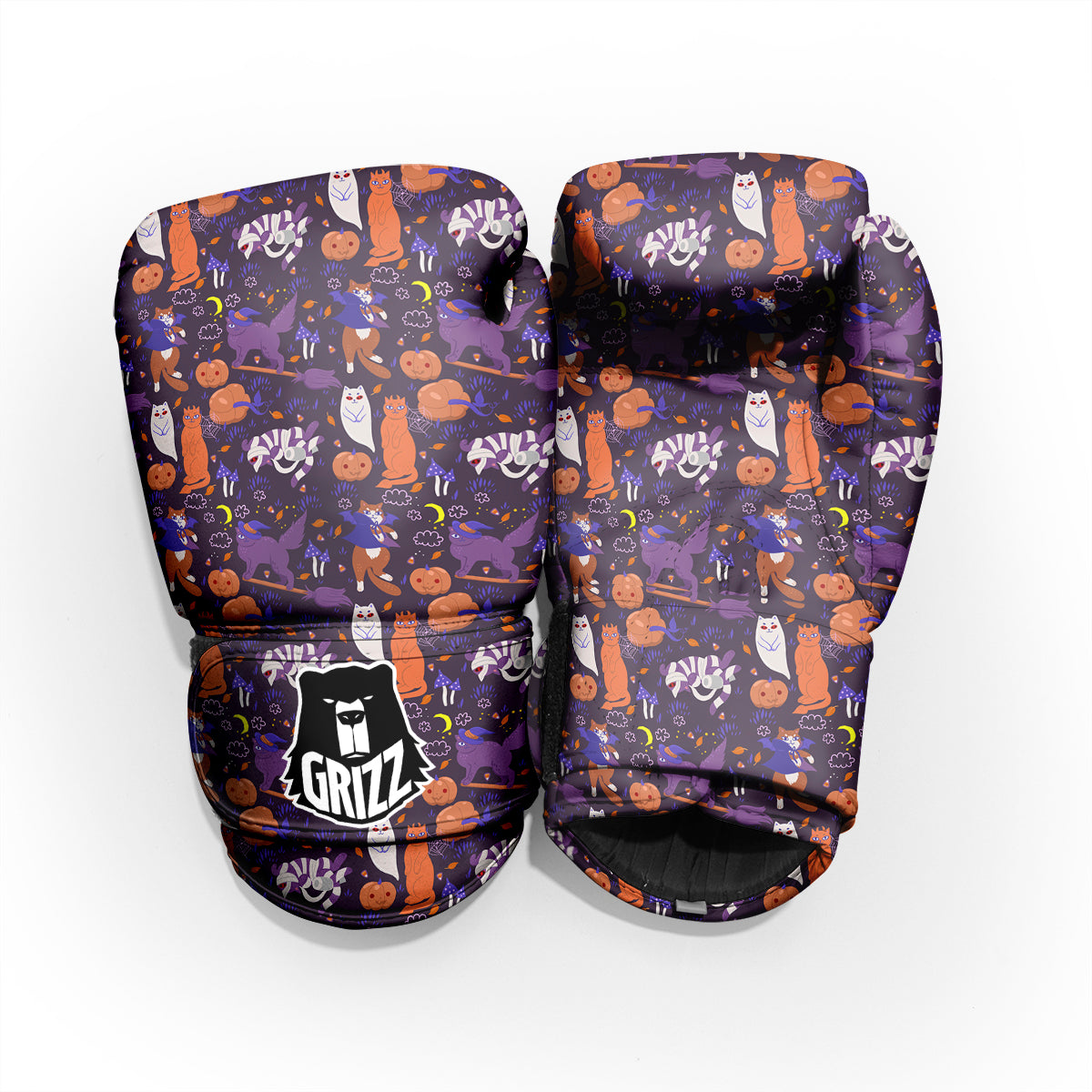 Cute Cats Halloween Print Pattern Pro Boxing Glove