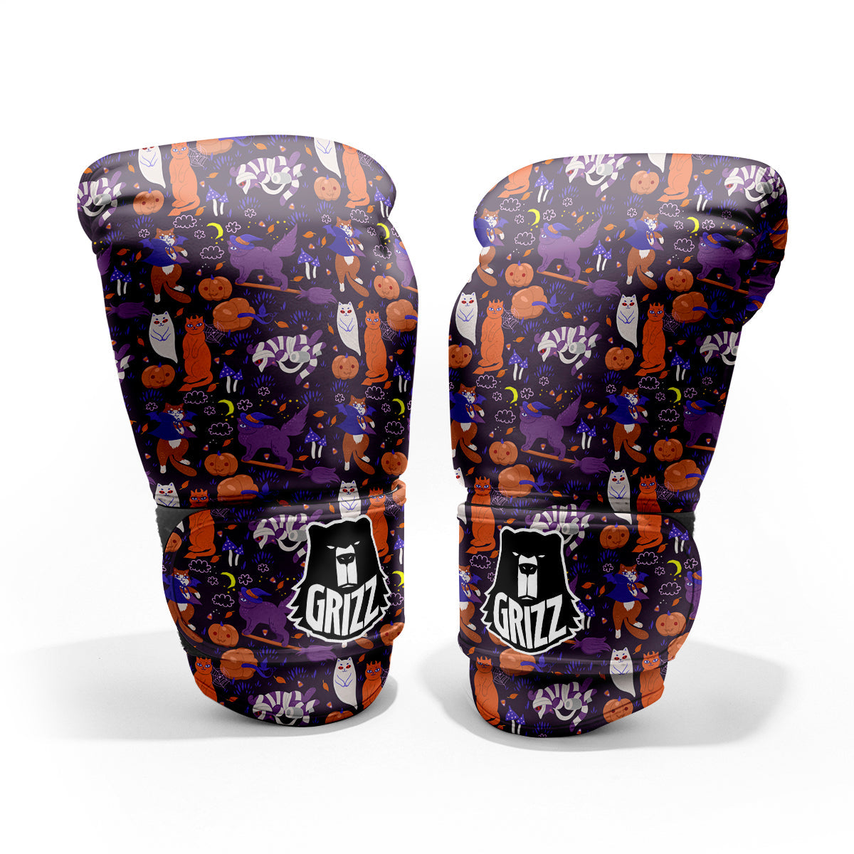 Cute Cats Halloween Print Pattern Pro Boxing Glove